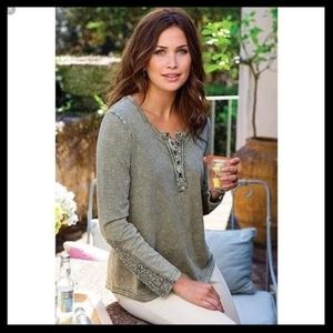 Soft Surroundings Boho Henley top.